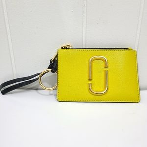 Marc Jacobs The Snapshot Top Zip Multi Key Card Slim Mini Wallet Rare Yellow